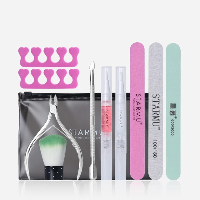 Complete Manicure  Kit for Beginners Superior Quality Nail Care Supplies Stainless Steel Nail Cuticle Clippers Nail File/Buffer