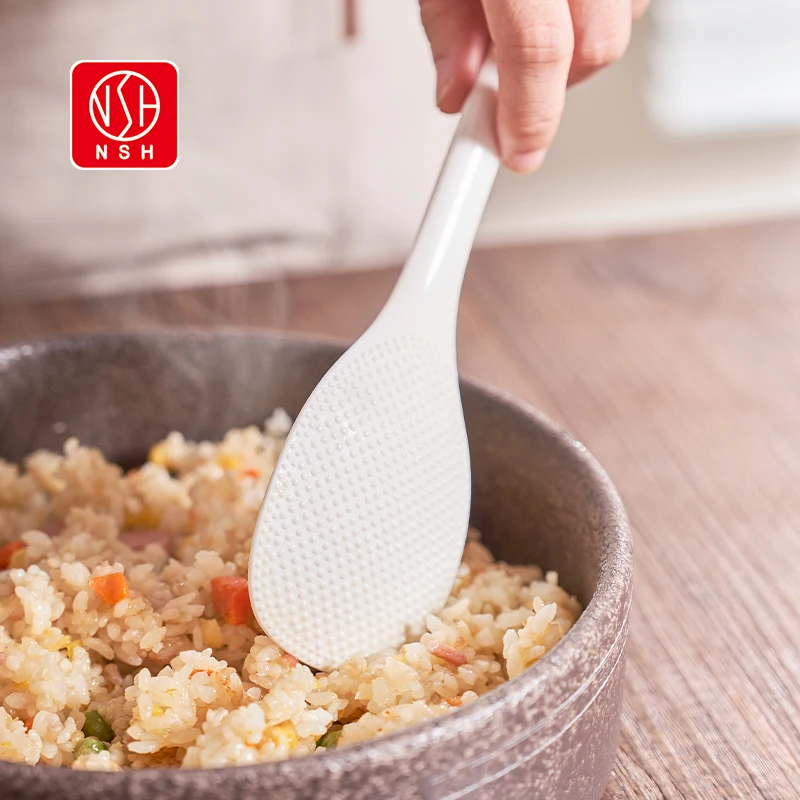 NSH 6315 Japanese long-handle rice spoon Household rice Cooker non-stick plastic spoon rice spoon