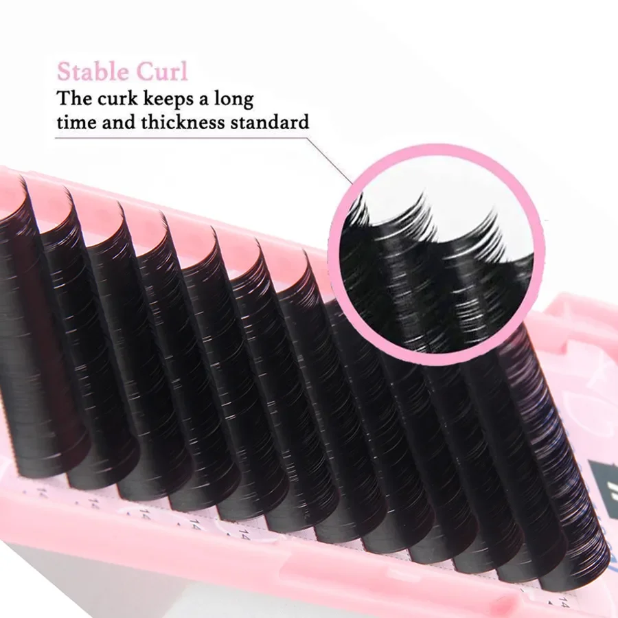 0.05 Wholesale Factory Eyelash Supplier Russian Mega Fan Volume Silk Soft Dense Eyelash Extension Professional Faux Mink Eyelash
