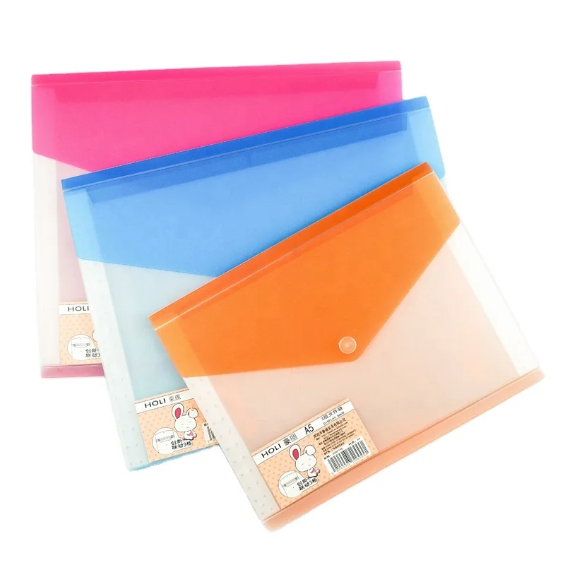 Wholesale Clear A4 Organ Folder with Pockets File Bag for Office Colorful PP Plastic Folder Accept Customized Logo File Holder