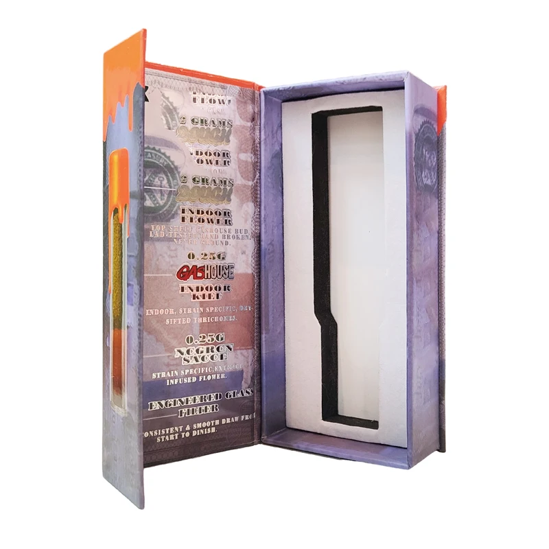 China Wholesale Pre Smell Proof Roll Magnet Flip Cover Good Quality Custom Packaging Paper Box Pack