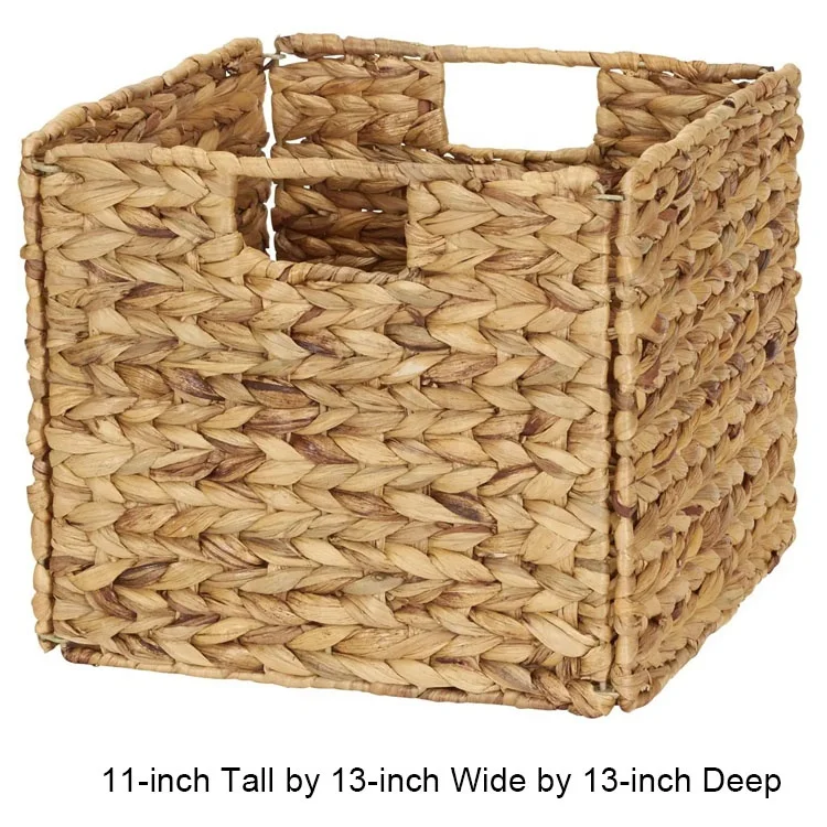 Hot sales Wholesale Rustic Natural Handwoven Wicker Storage Bin for Shelves