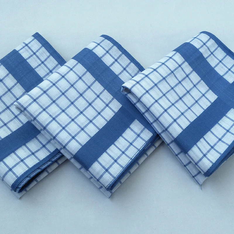 plaid striped 100% cotton handkerchief for daily