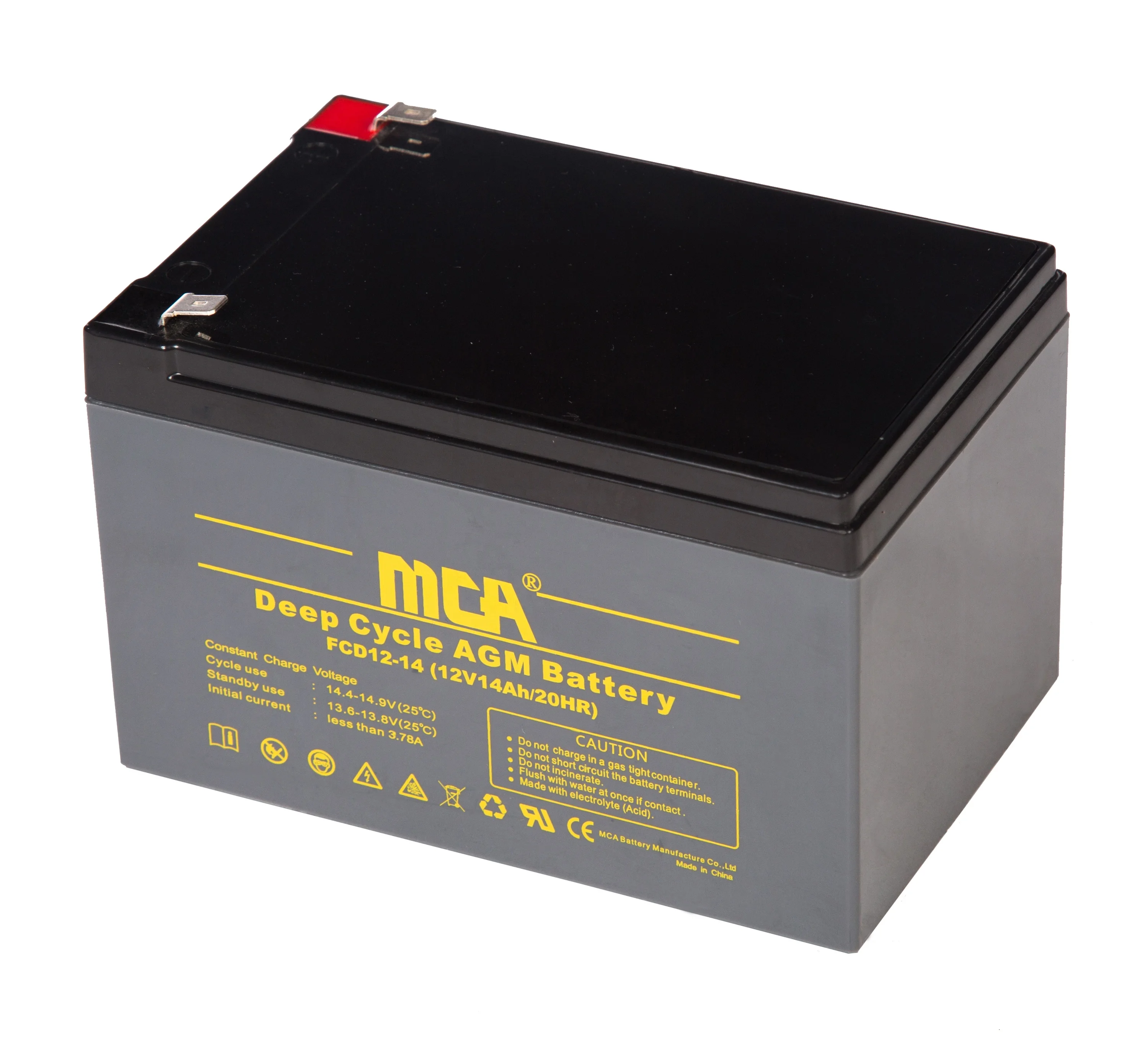 Заводской глубокий цикл agm 12 в 14 Ач ups солнечный уличный фонарь батарея