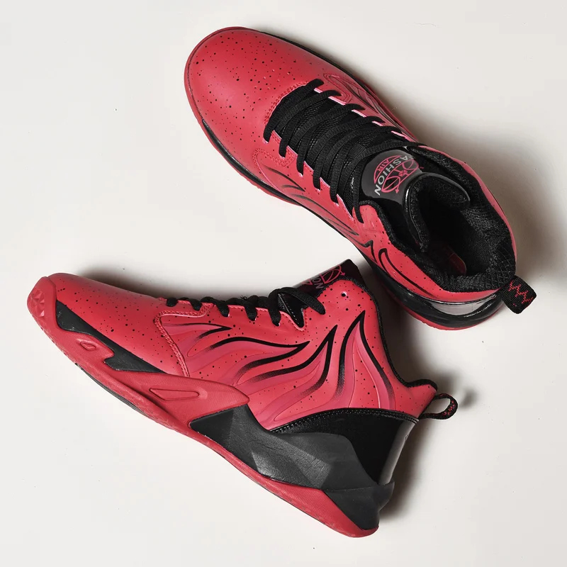 Professional Retro Basketball Shoes,Brand Genuine Leather Basketball Shoes From China,Cheap Red Basketball Sneakers