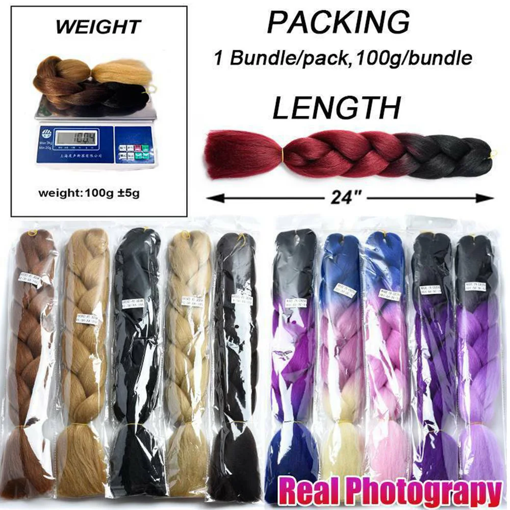  Ombre Jumbo Braiding Hair Extensions 41Inch Synthetic Braids for Crochet Box Twist Mixed
