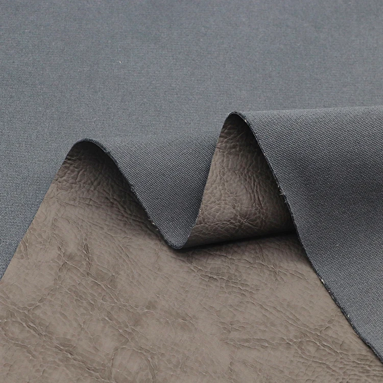 Cheap price soft 100 Polyester pu synthetic leather fabric for bag