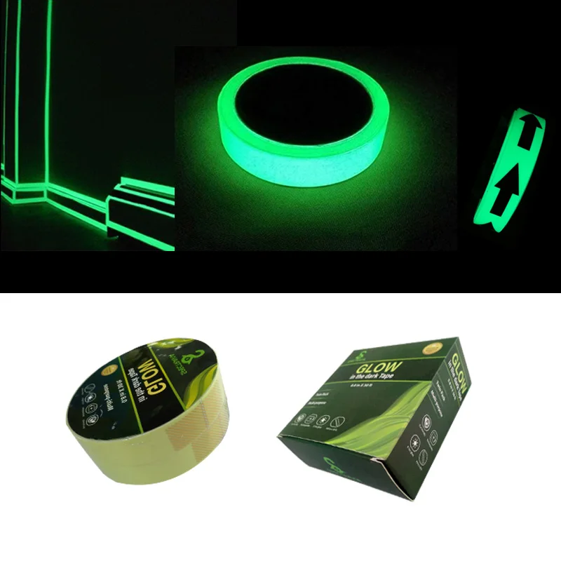 printable adhesive night super bright photoluminescent glow in the dark luminous pvc vinyl film paper tape for light safety sign