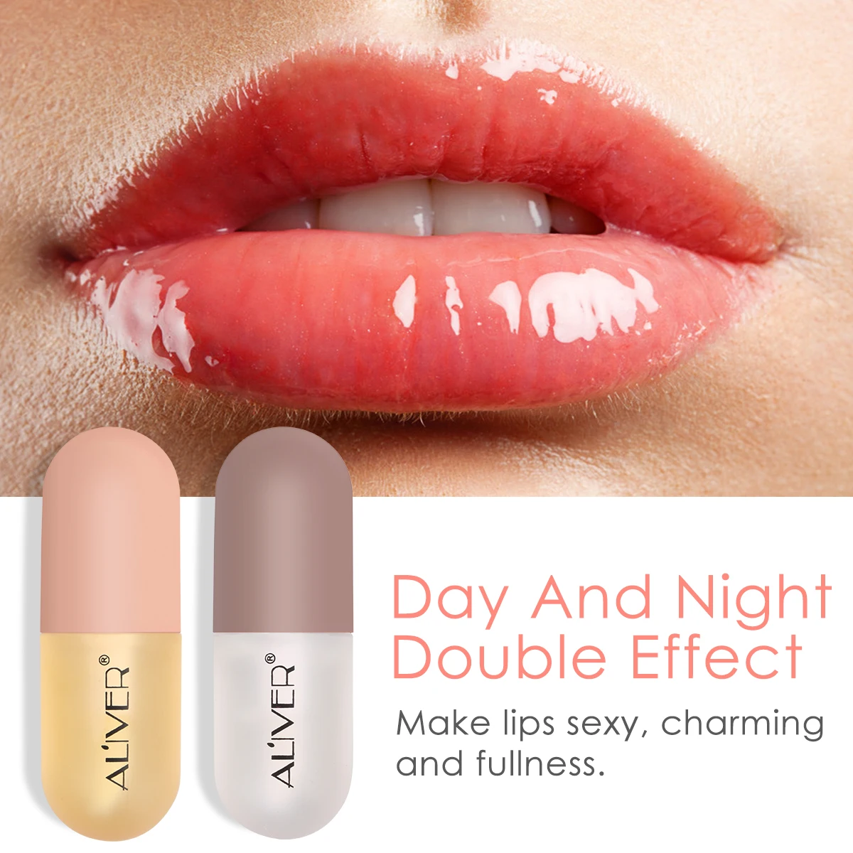 ALIVER 2 pack  natural lip plumping liquid is rich in ginger essential oil and vitamin E to make the lips more full  5.5ml