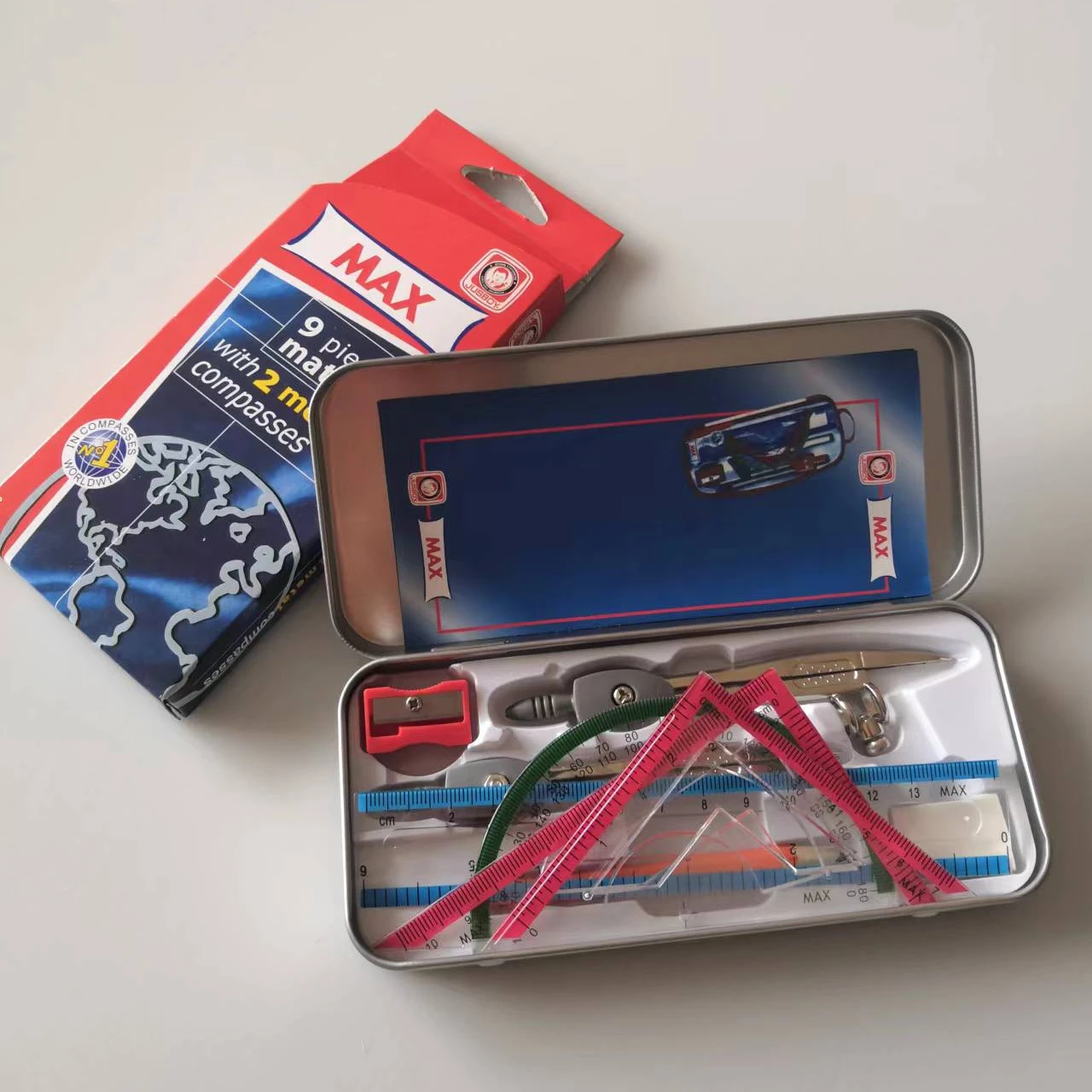 Макс. Математический набор 9 шт. геометрических наборов математические