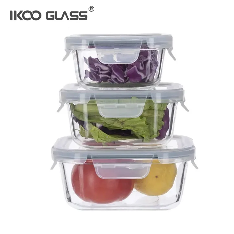 IKOO glass lunch box meal prep containers glass containers for food storage