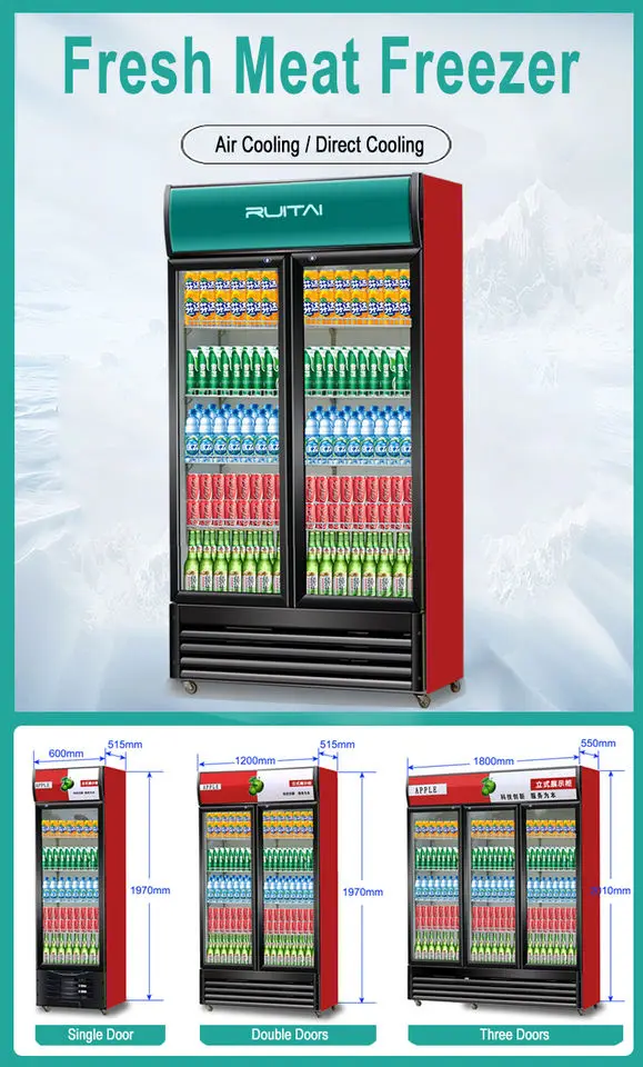 Supermarket display refrigerator meat butchery equipment open meat display chiller and freezer