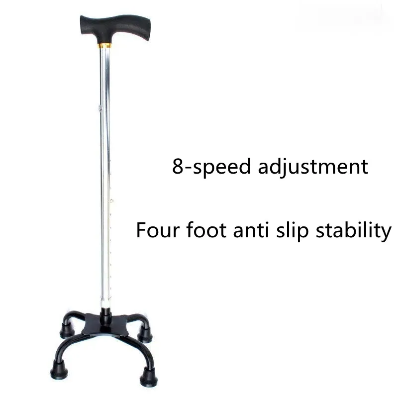 Four leg antiskid crutches and stable retractable walking aid walking stick for elderly