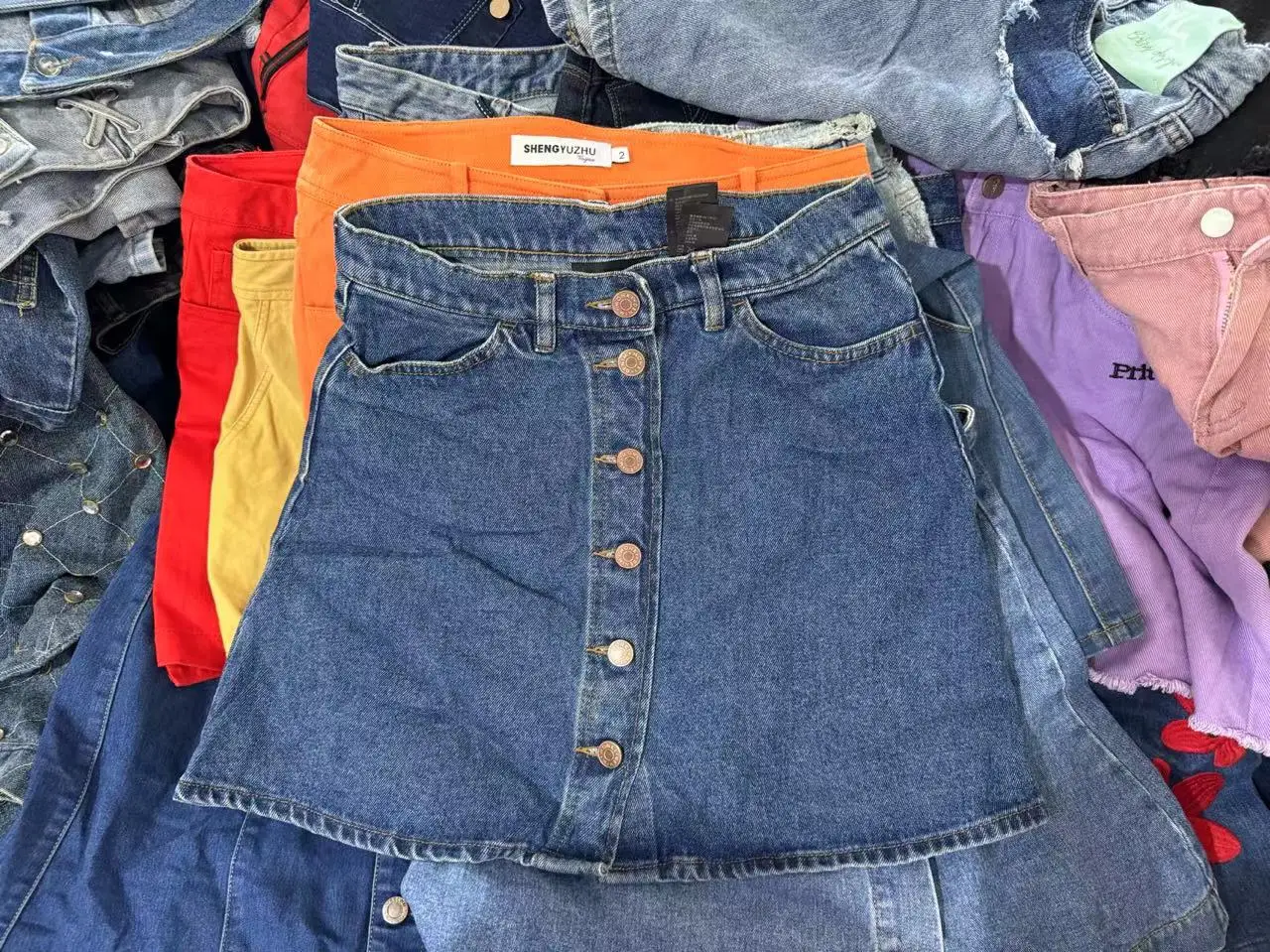 Boutique Second Hand  denim skirt used clothes jeans skirt A  grade   VIP bale Korea style  summer tops ladies used dress