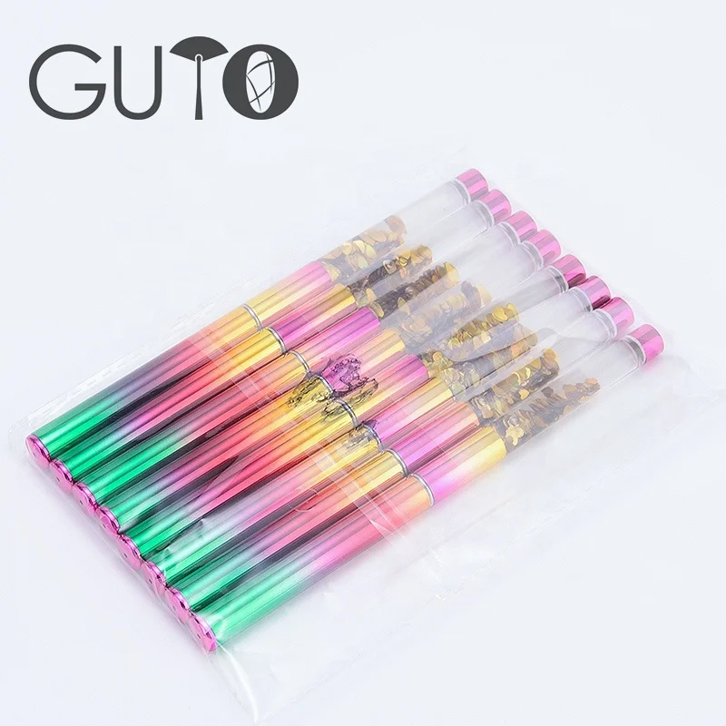 Жидкая Кисть для ногтей с плоской головкой GUYO, кисть для дизайна ногтей, может быть настроена