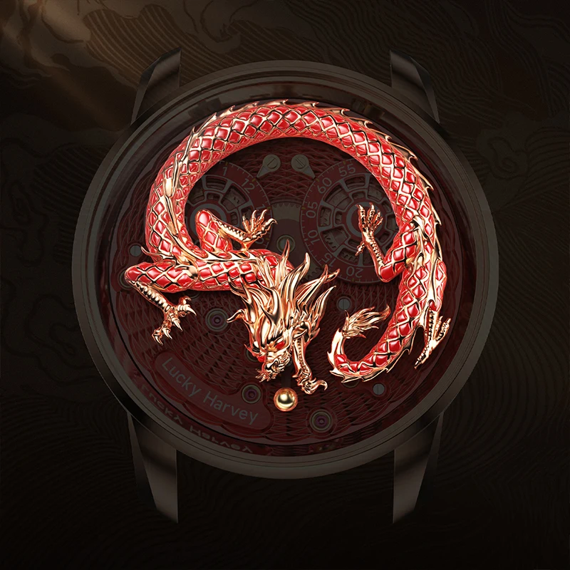 LUCKY HARVEY Master Craftsman Series enamelled Dragon Action Doll Festival limited edition mechanical watch