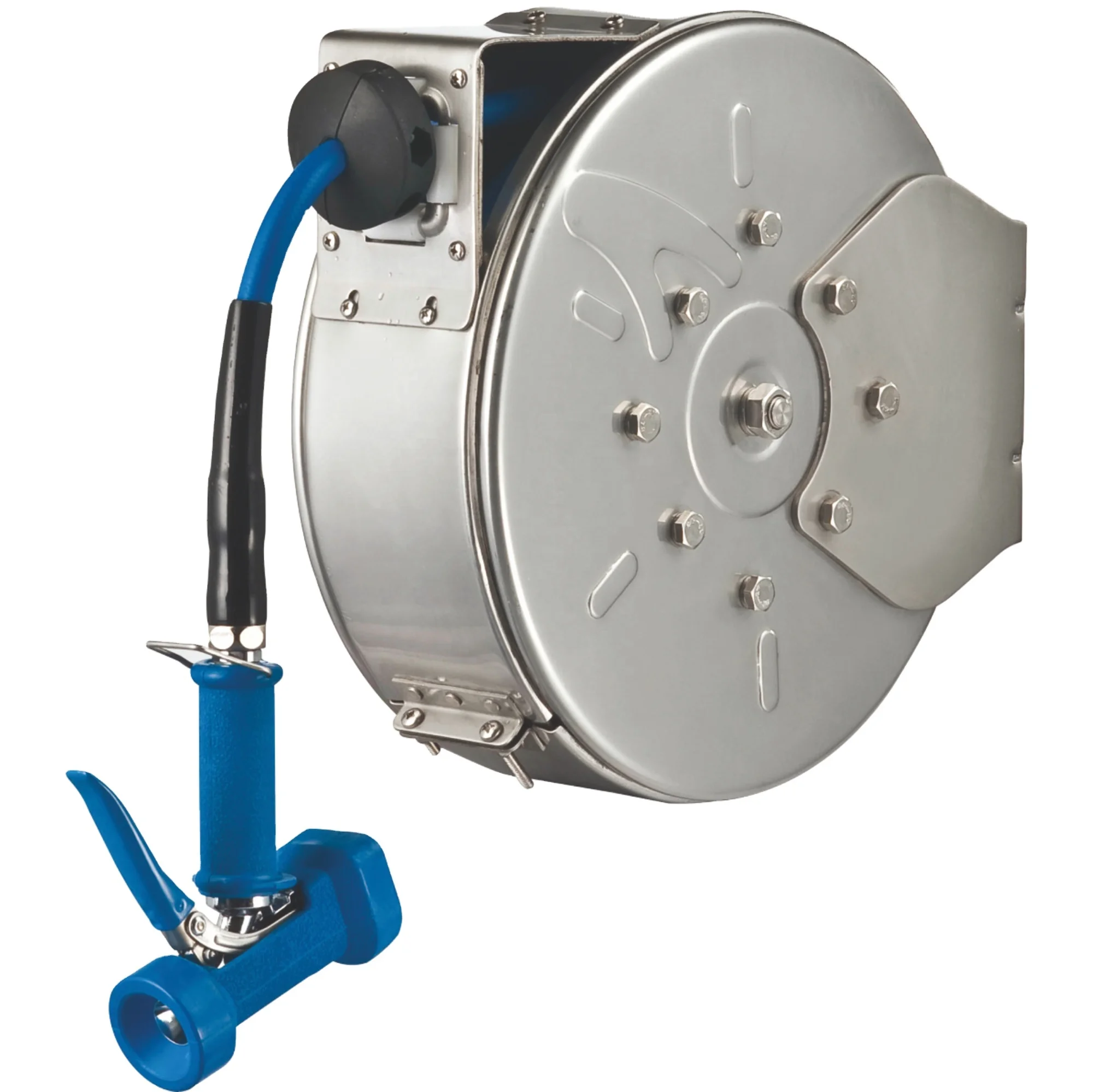 Top XDF5198 сверхмощный не токсичный синий шланг с трикотажным усилением закрытого типа 9 1 м шланговая катушка водяным пистолетом или распылительным клапаном