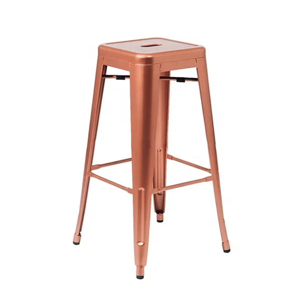 Wholesale Stackable Cheap Antique Vintage Industrial Metal Copper Rose Gold Bar Stools
