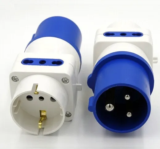 European to Italy 3 Pin 16A Industrial Power Plugs and  Socket Adaptor EU Outlet  Adapter Converter