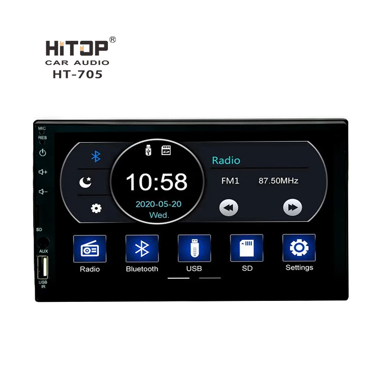 2 Din Car Radio Stereo FM/MP3/MP4/Audio/Video/USB Auto 7 inch Screen Car MP5 Player with Mic
