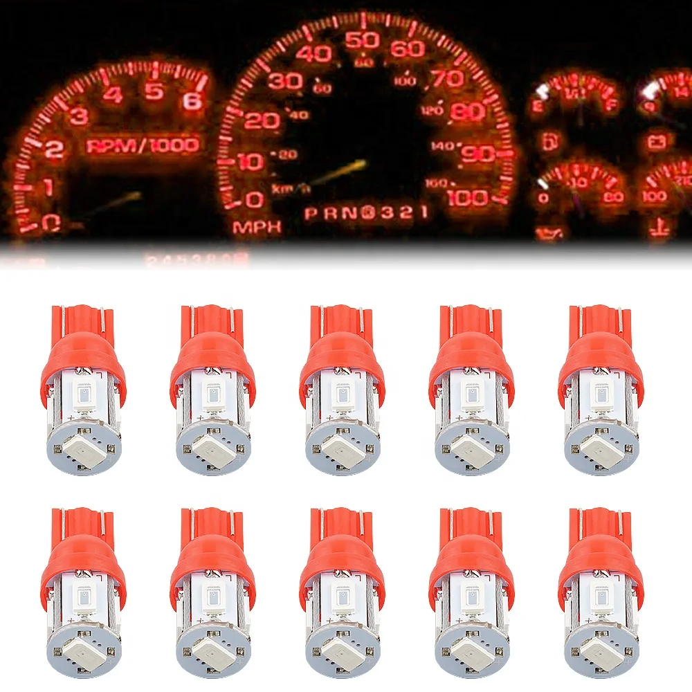 Bevinsee 10x T10 194 Purple Pink LED Instrument Panel Dash Map Light License Plate Bulbs