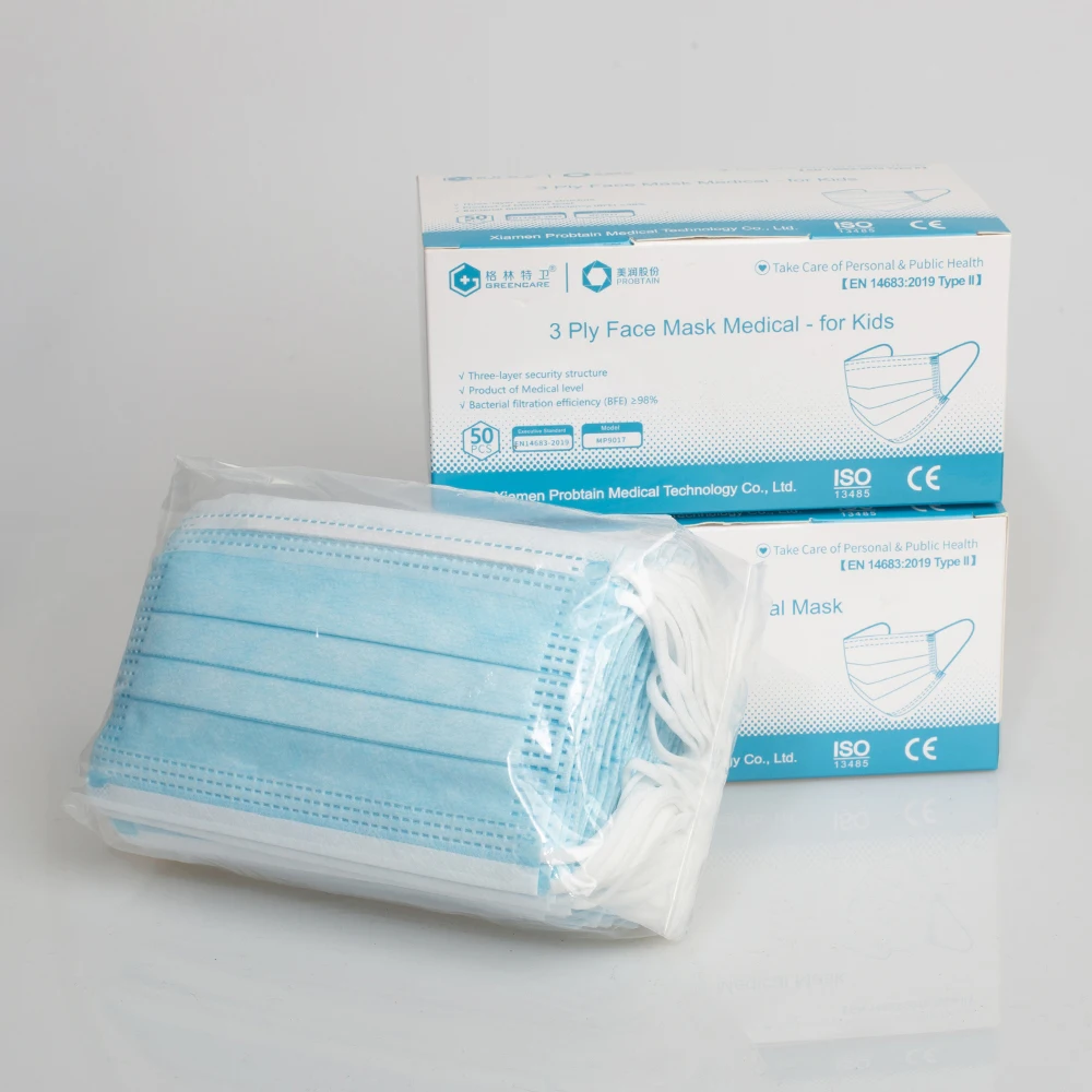 Уход за кожей лица изготовленный на заказ для детей Детские 3-слойные одноразовые хирургические 3ply медицинская маска с сертификатом Ce