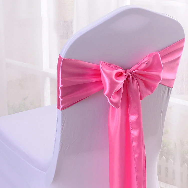 Ribbon Chair Back bow tie Ribbon Band Chair Stain Sashes For Wedding Party Event