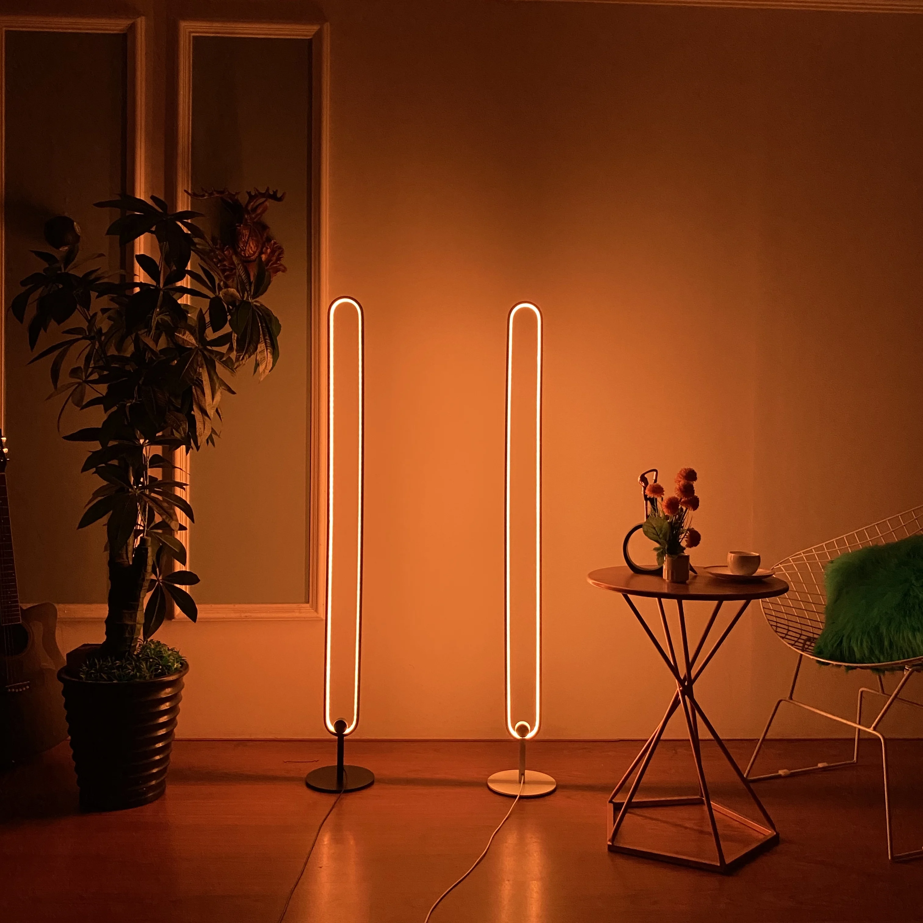 Chuse Современный дизайнерский rgb led свет дистанционное управление приложение круговой алюминиевый угловой напольный светильник минималистичный noen торшер