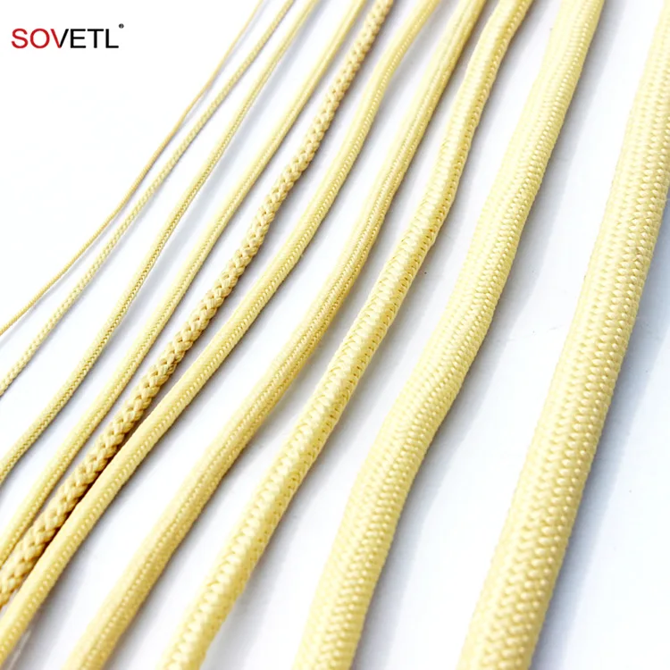 Custom Aramid Rope High Strength Fire Retardant FR Fire proof Kevlars Flame Retardant Safety Cord Double Braided Aramid Rope