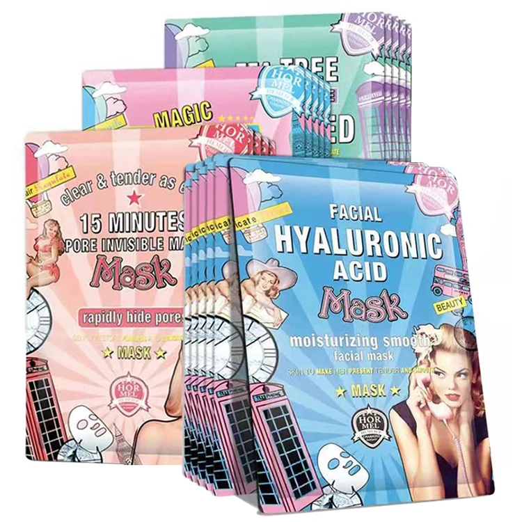 Hyaluronic Acid Moisturizing Korean Face Mask Collagen Sheet Mask Acne Treatment Facial Mask Skin Care Korean Cosmetics