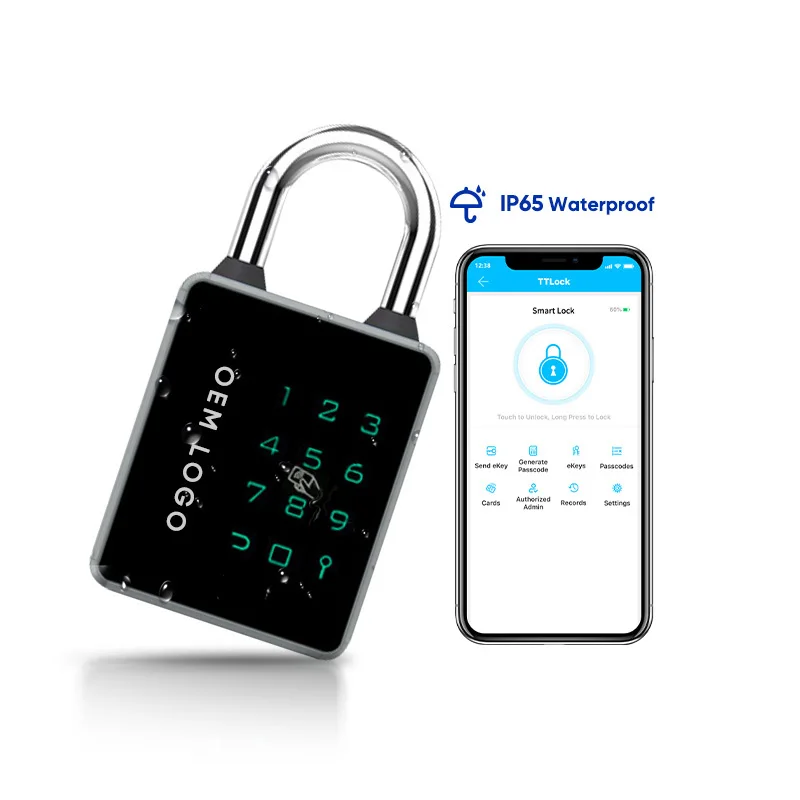 Tediton IP65 Security Intelligent Digital Smart TTlock APP Electronic Smart Padlock with Key