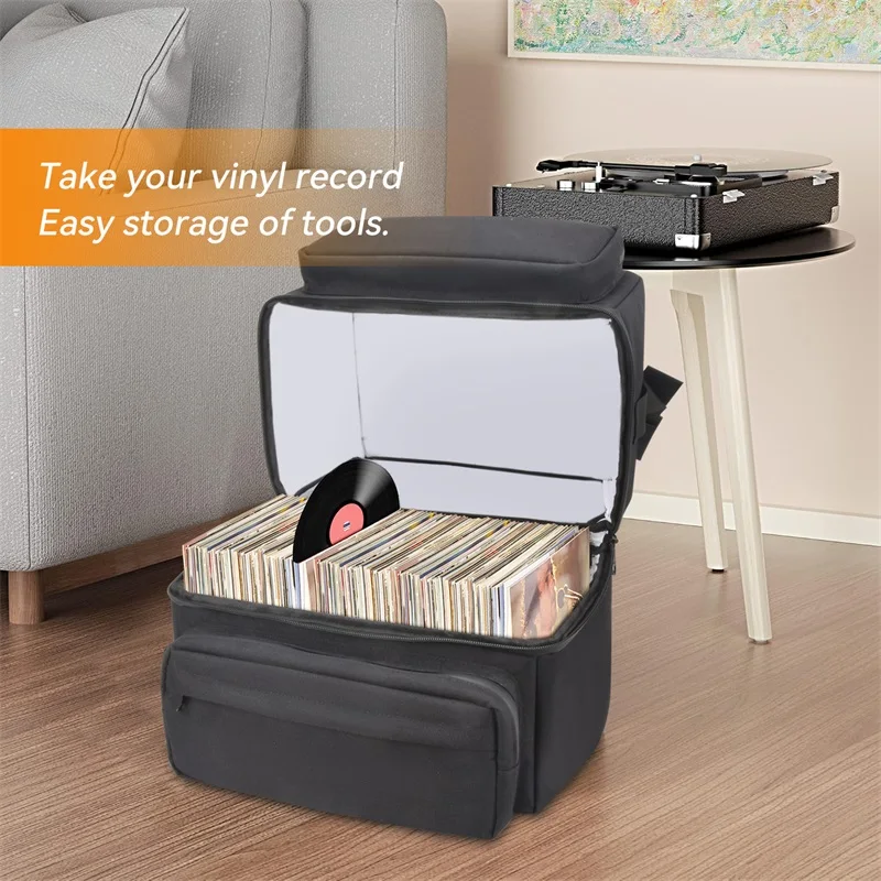 BSCI Custom Hot Sales Record Travel Waterproof CD Carrying Bags Tote Record Bags Shoulder Messenger DJ Storage Bag