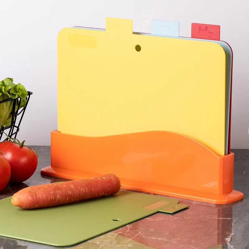 Plastic Cutting Board 4 Piece  Set Chopping Board High Quality and Classified Board Cookware PP Healthy Sterility