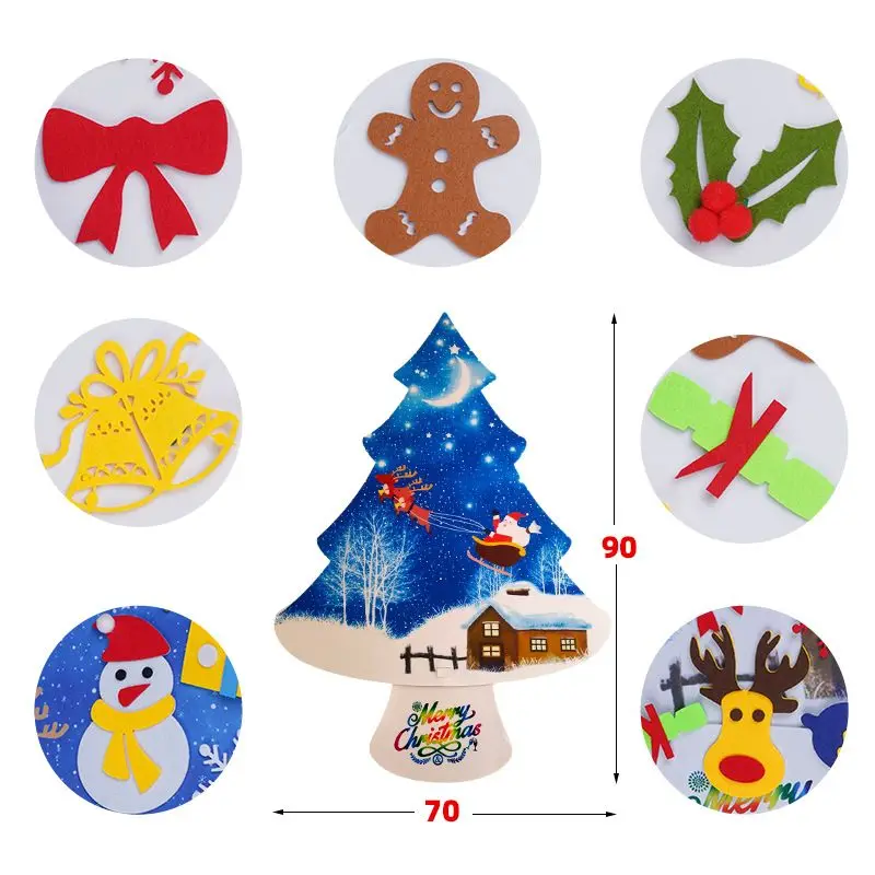 Лидер продаж, подвесные детские игрушки, цифровая печать, войлок, Рождественская елка, украшение, яркая декоративная Комбинация