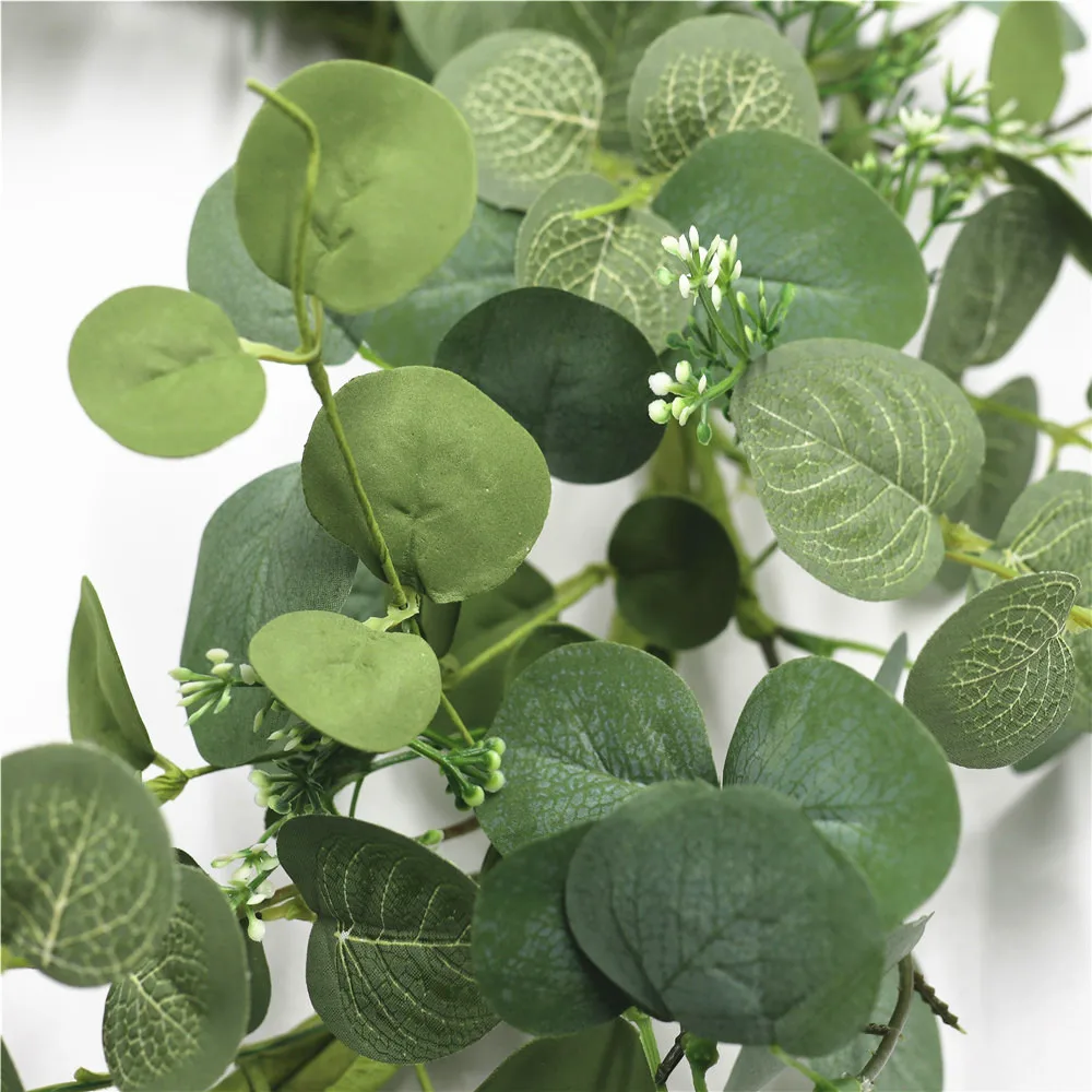 Door decoration winter eucalyptus leaves wreath artificial eucalyptus plant eucalyptus wreath