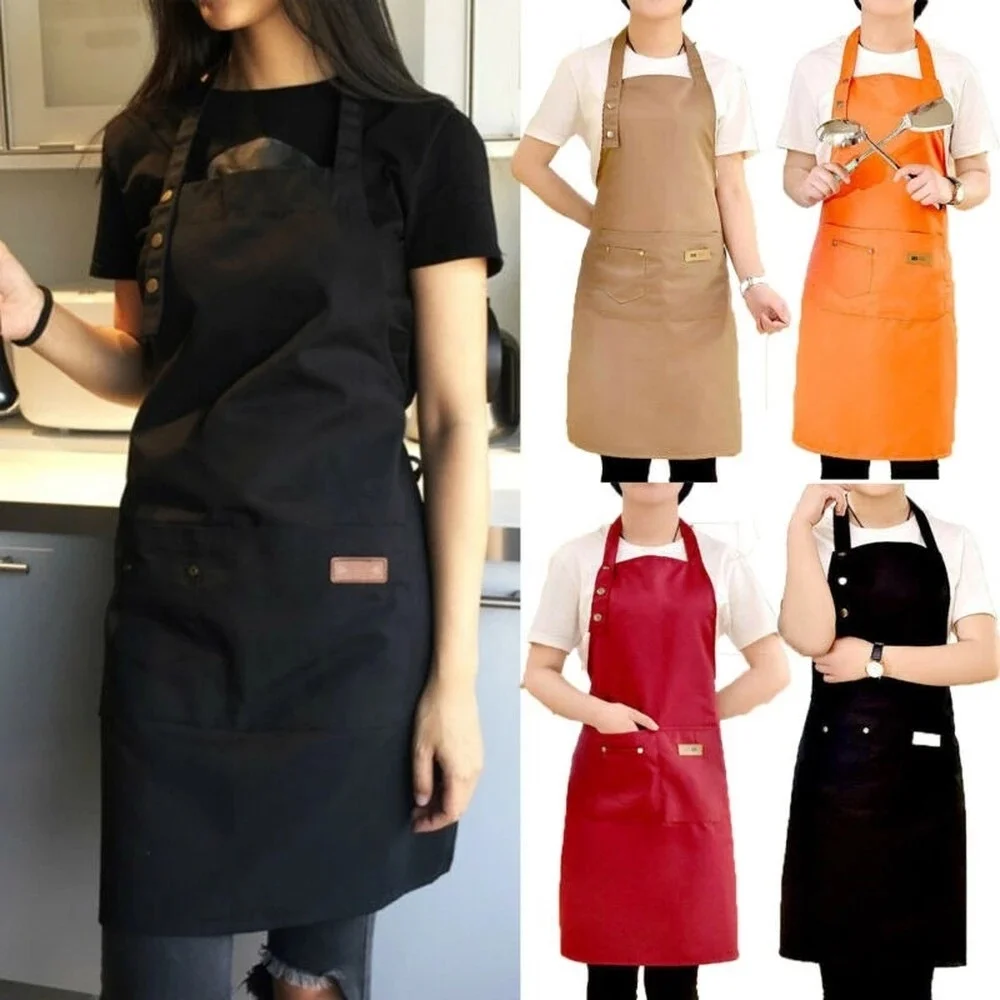 New fashion canvas kitchen apron ladies men chef work apron barbecue restaurant bar store cafe beauty nail studio uniform