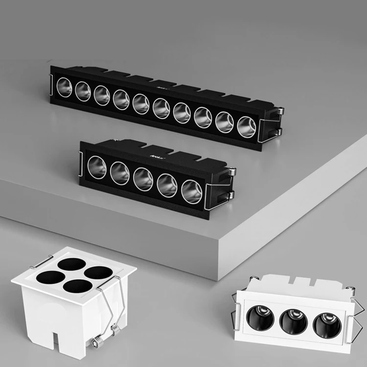 Indoor 3w 6w 9w 12w 15w 25w 1head 2heads 3heads 4heads 5heads 10heads Embedded Aluminum Led Grille Lights