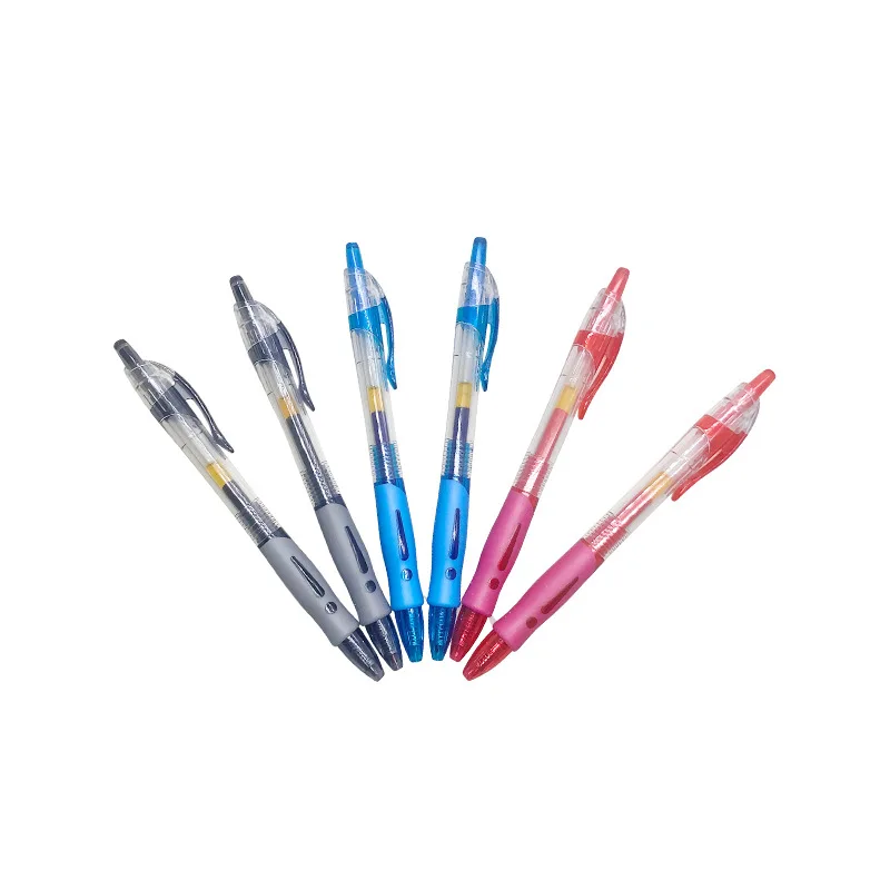 Custom Logo Plastic Gel Pen Cheap Click Large-capacity Quick Drying Ink Gel Pen Set
