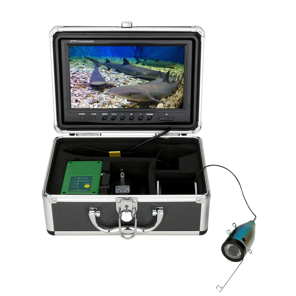 9inch Fish Finder Underwater Fishing Camera15pcs Infrared Lamp HD 1080P 15M Camera+15pcs White LEDs For Ice Fishing