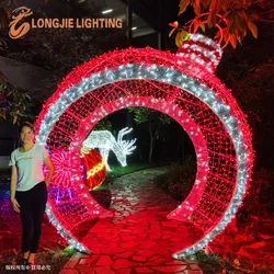 H:3.2m Decorative lighted giant ball christmas ornaments for outdoor