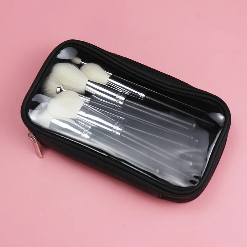 Custom Design Animal Hair Makeup Brush Set Goat Hair Professional Makeup Artist Black Handle 15 Pieces Makeup Brushes