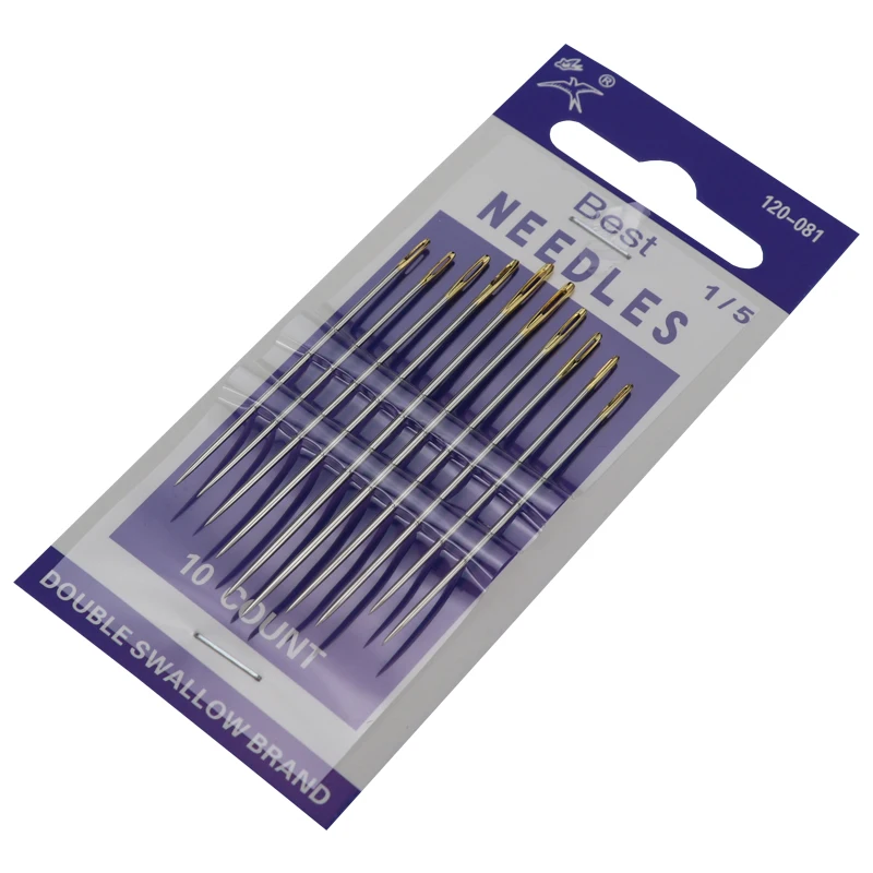 10pcs Wholesale cross stitch needles hand sewing needles Embroidery Needles with Gold Tail 120-081