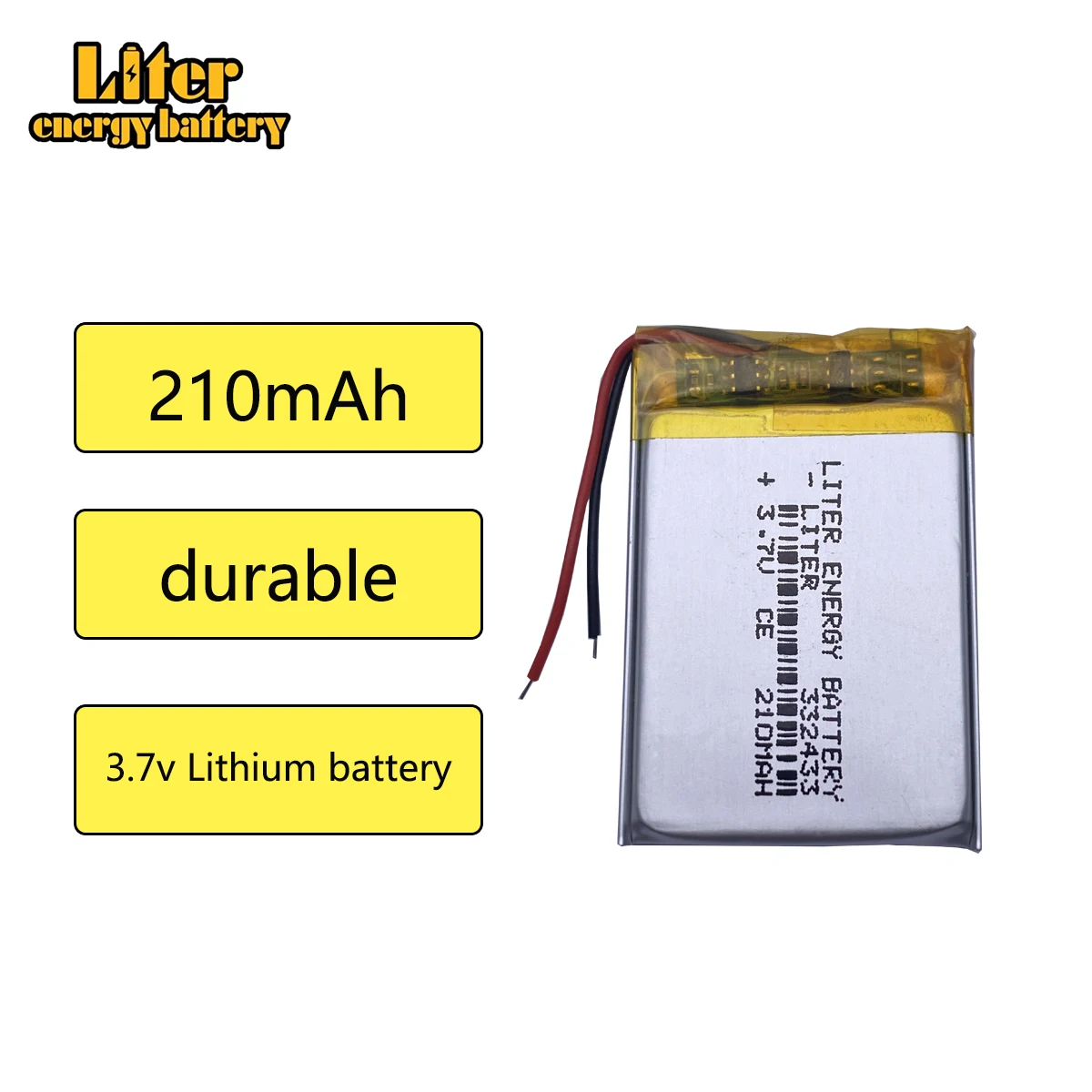 3.7V 332433 210mah Polymer lithium battery factory made electronic mask portable respirator SGR115 CI
