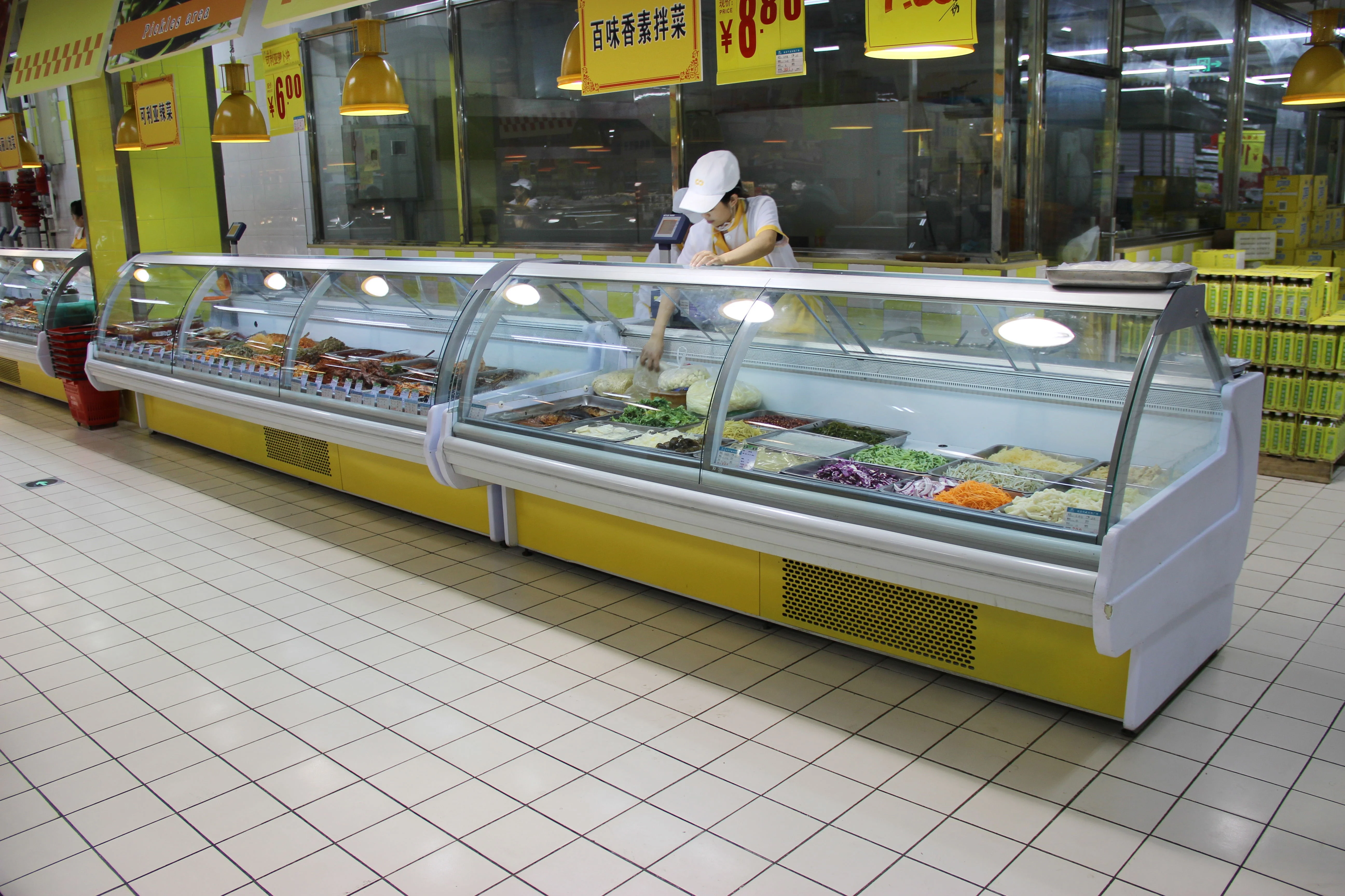 Supermarket Commercial Fridge Meat And Fish Display Deli Fridge Supermarket Meat Chiller Refrigeration Equipment Deli Case