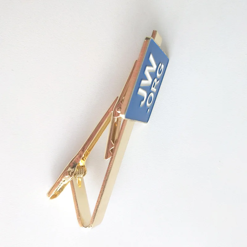 
Fashion accessory custom hot selling JW.ORG metal brass promotional tie clips 