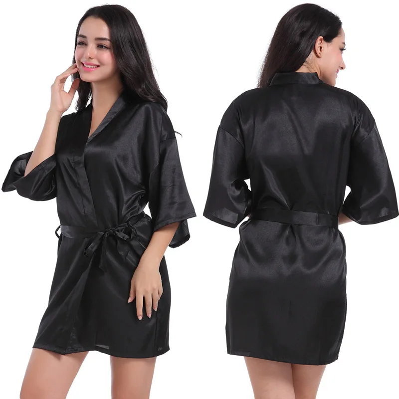 Luxury Satin Silk Robe Women Bride Bridesmaid Night Grown Wedding Party Women Sleepwear Morning Dress Kimono Bridal Robes