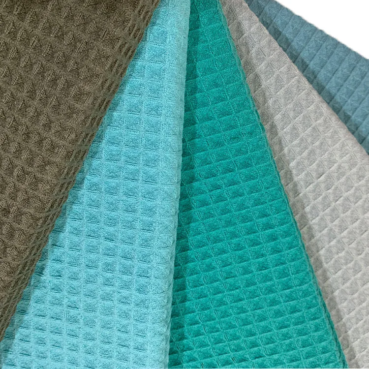 Factory Direct Sales Plain Dyed Polyester Microfiber Big Waffle Cloth Weaving Towel Fabric
