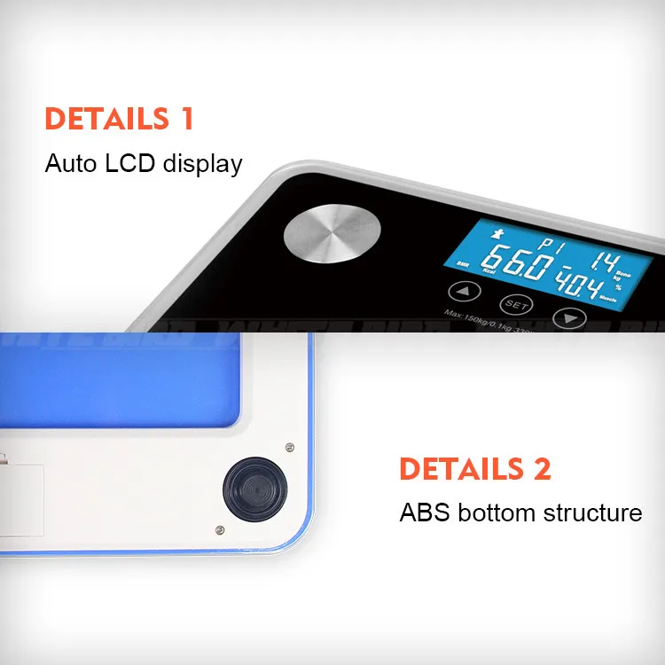 Factory Direct Sale Wifi Body Weight White Electronic Fat Scale smart body fat scale digital bathroom scale