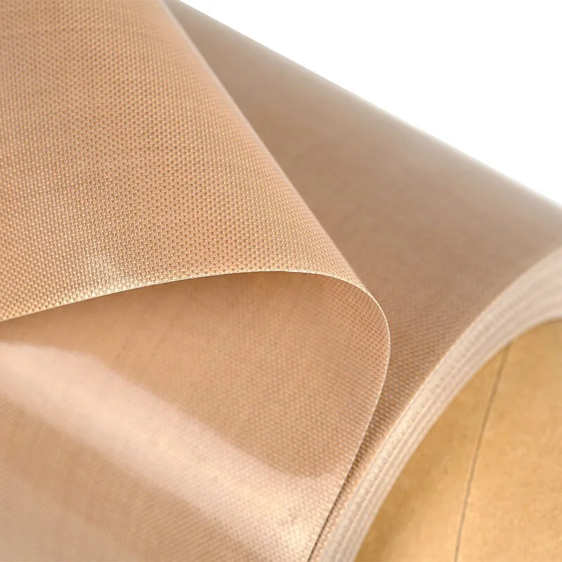 200 мм ПТФЭ покрытая серая коричневая Стекловолоконная ткань тефлоновая высокотемпературная тканевая лента для герметизирующей машины