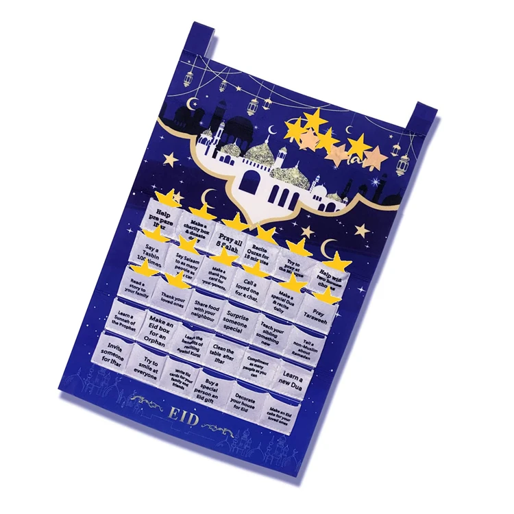 2023 Eid Mubarak Countdown for Kids 30 Days Advent Poster Decorations Home Wall